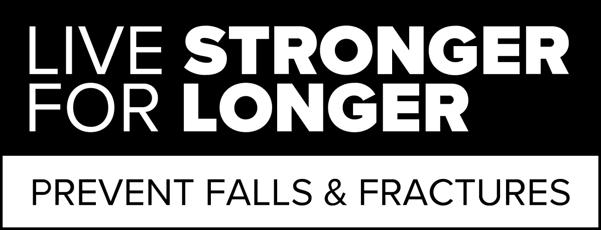 Live Stronger for Longer logo in black and white